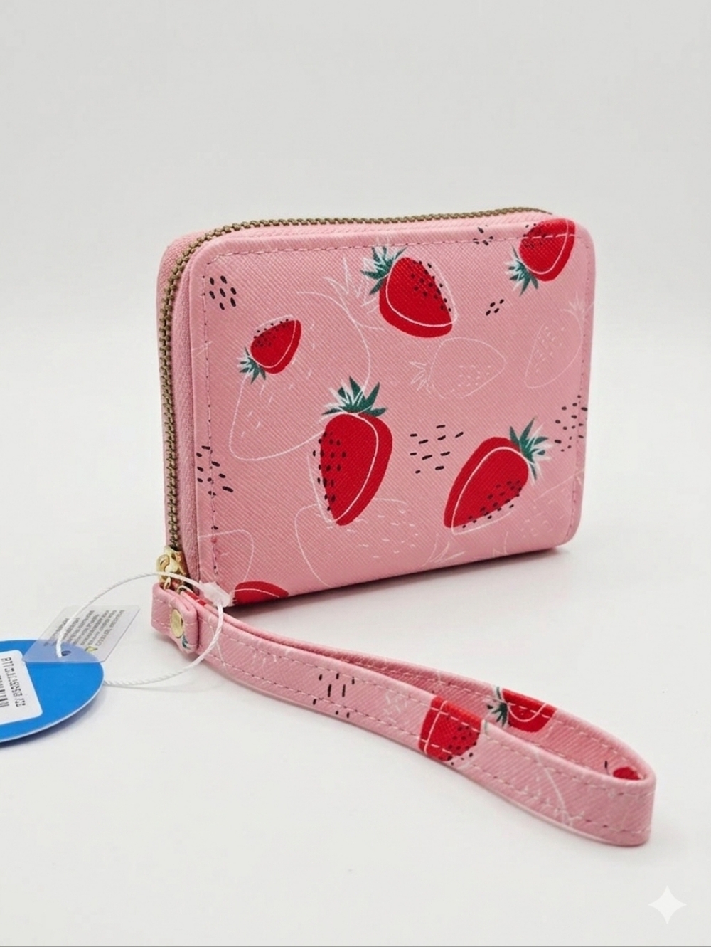 Chic Unlimited Pink Strawberry Print Wristlet Wallet